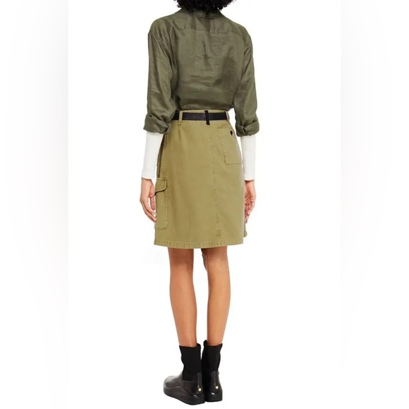 Rag & Bone Army Green Striped Cotton Canvas Utility Cargo Skirt Size 28 - Picture 7 of 12
